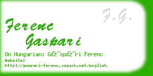 ferenc gaspari business card